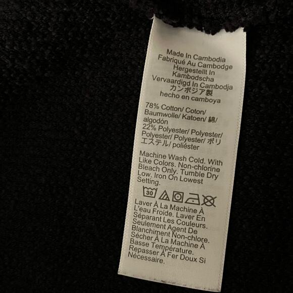 J.Crew Black Textured Open Front Cardigan Sweater Size Large - Picture 6 of 8